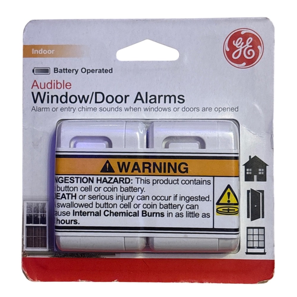 NEW GE Window Door Alarm 2 Pack 120dB Wireless Battery Operated 45115